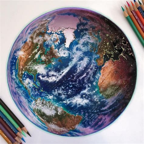 Earth Realistic Drawing