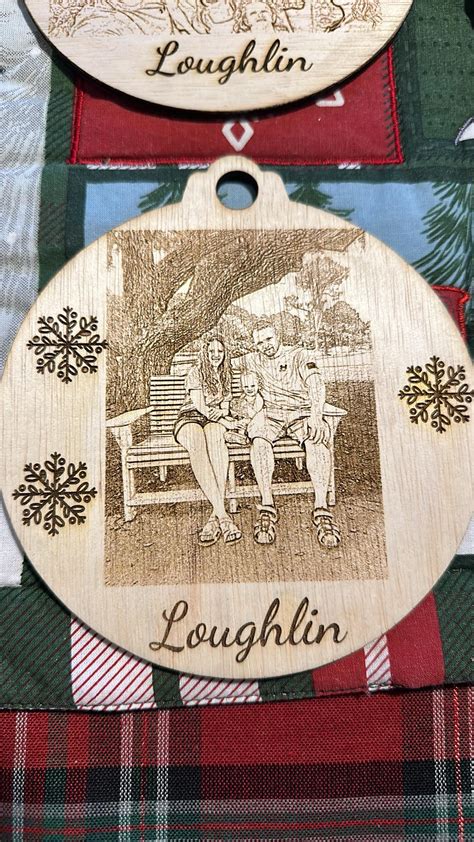 Engraved Wooden Christmas Ornaments - Photo - Harpers Ferry Woodwork