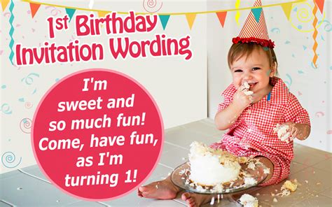 16 Great Examples of 1st Birthday Invitation Wordings - Birthday Frenzy