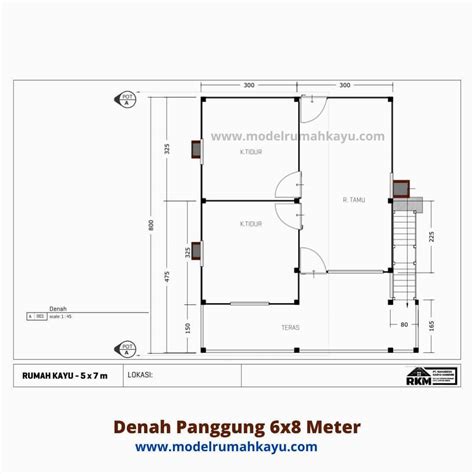 Rumah Panggung Kayu 6x8 M - Rumah Kayu Bongkar Pasang