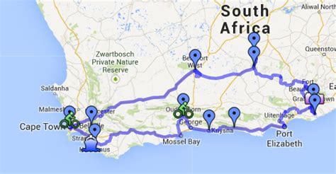 Garden Route South Africa Map - Can you Google search a picture?