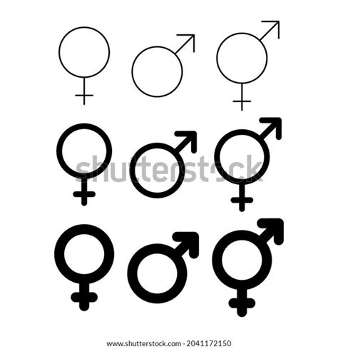 Set Vector Male Female Bigender Symbols Stock Vector (Royalty Free ...