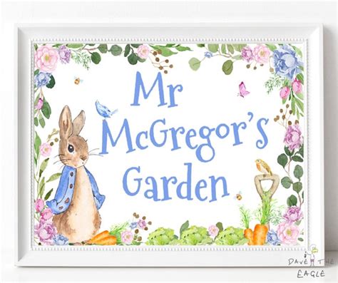 Peter Rabbit Print Mr McGregor's Garden Nursery Party | Etsy