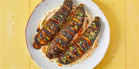 Harissa Hasselback Courgette Recipe with Dukkah - Great British Chefs