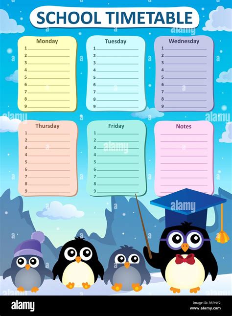 Weekly school timetable design 4 Stock Photo - Alamy