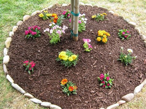 easy DIY stones for flower beds