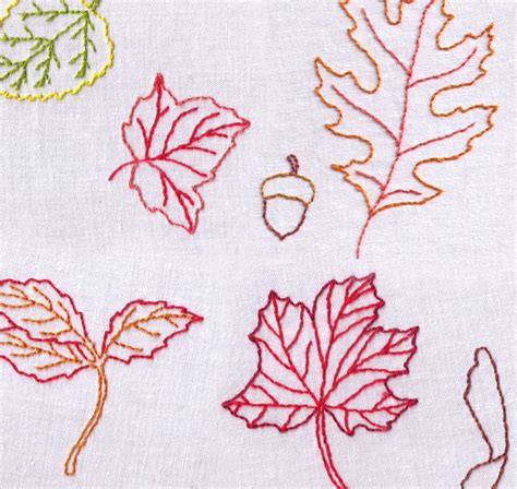 Leaves Hand Embroidery Pattern, Fall, Autumn, Foliage, PDF - Etsy ...