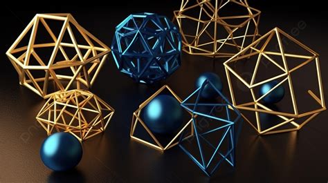 Assorted Geometric Shapes In High Quality 3d Rendering Background, 3d ...