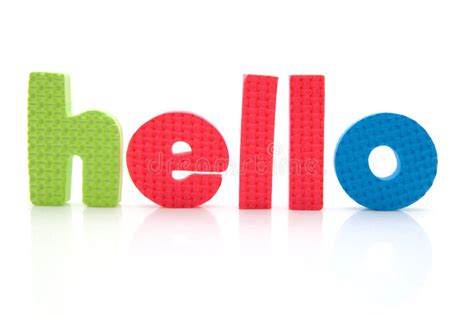 Word Hello In Foam Letters Stock Image - Image: 15119241