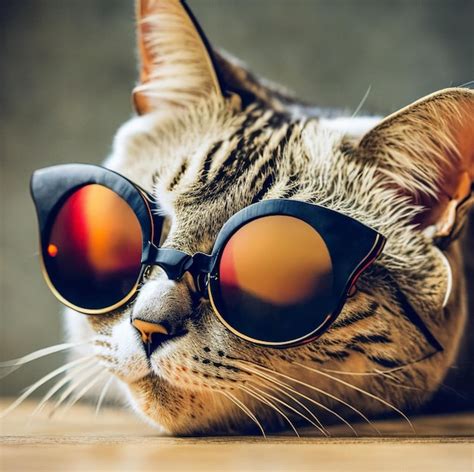 Premium AI Image | Lovely and funny cat with sunglasses