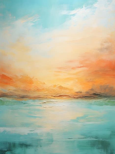 Premium AI Image | sunset on the lake painting