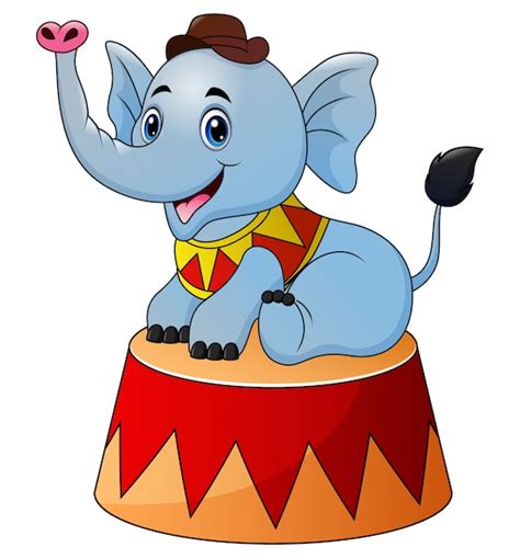 Premium Vector | Circus elephant cartoon on the stage