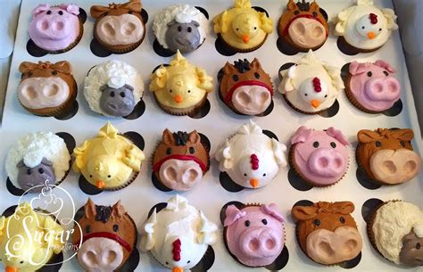 Farm Animal Cupcakes with Piped Buttercream