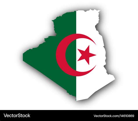 Map and flag of algeria Royalty Free Vector Image