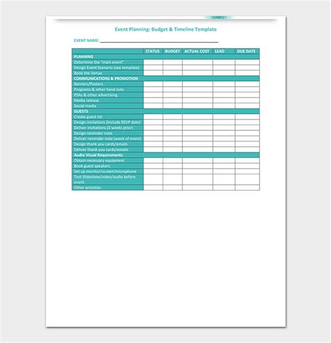 Budget Timeline Template - 16+ Free (For Word, Excel & PDF Format)