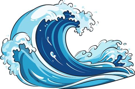 Premium Vector | Vector sea wave Illustration of blue ocean wave with ...