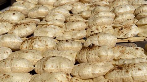 Egyptian Fresh Bread Aish Baladi in the Street Market Stock Image ...