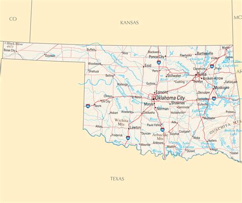 Oklahoma Reference Map - MapSof.net