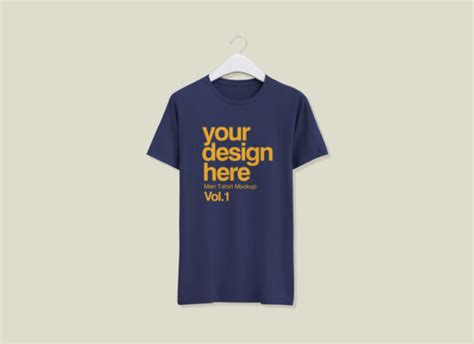 T-Shirt for Men on a white Hanger Mockup - Mockup World