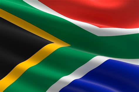 Premium Photo | Flag of South Africa. 3d illustration of the South ...