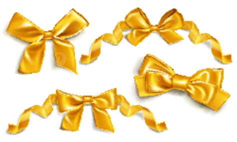 Bow Gold Ribbon Vector Hd PNG Images, Vector Gold Hand Painted Bow And ...