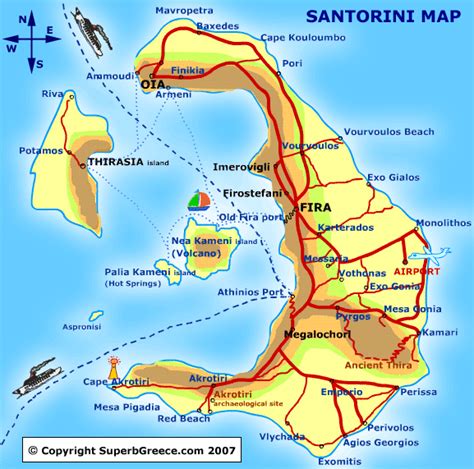 Santorini Map Images - TravelsFinders.Com