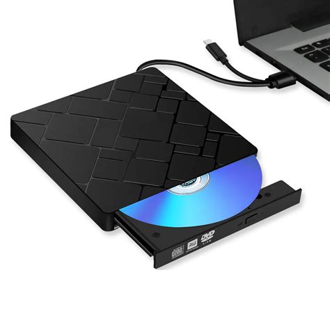 External CD DVD Drive USB 3.0 Type-C Portable Slim CD/DVD RW Disc Drive ...