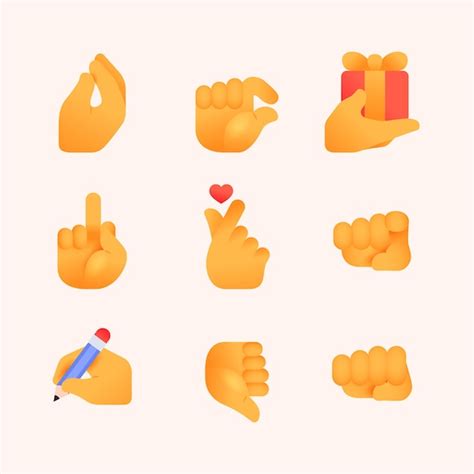 Free Vector | Emoji hands element set