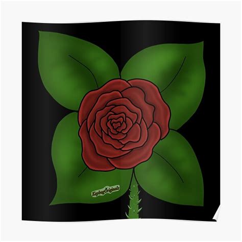 "Red rose with thorns" Poster for Sale by KaybugOriginals | Redbubble