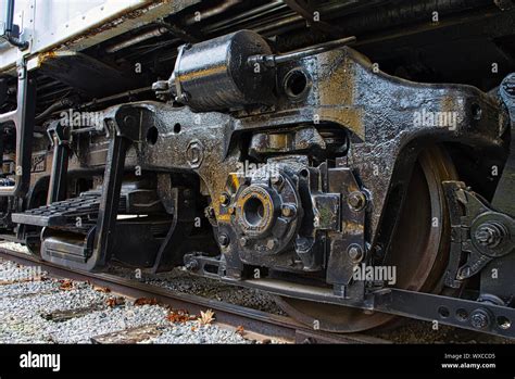 EMD F7 F7a diesel train locomotive bogie wheels close up Stock Photo ...