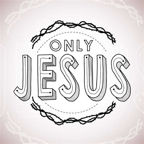 Only Jesus Hand Lettering 266328 Vector Art at Vecteezy