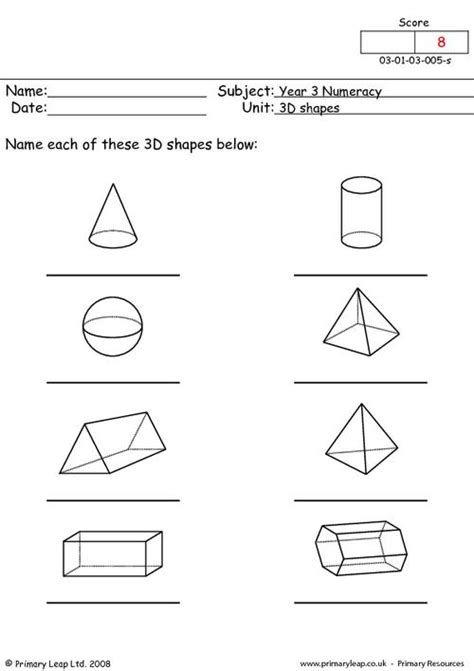 Drawing 3d Shapes Worksheet