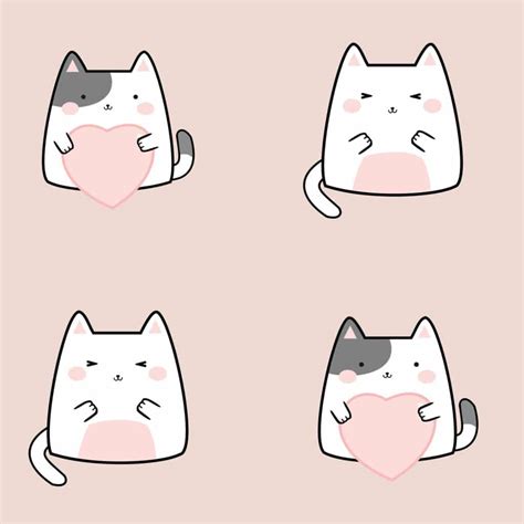 Pink kawaii cat wallpaper - Peel and Stick or Non-Pasted