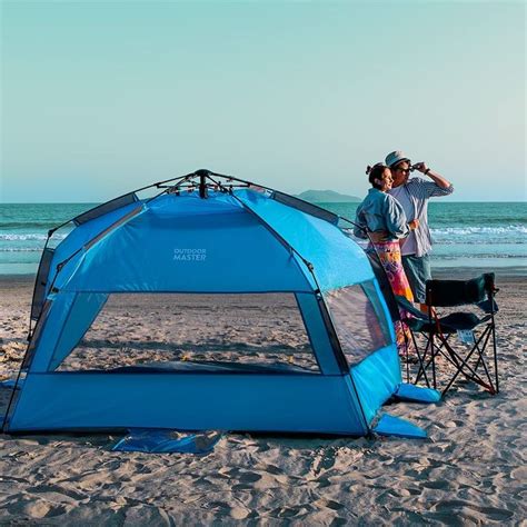 OutdoorMaster Pop Up Beach Tent for 4 Person - Easy Setup and Portable ...