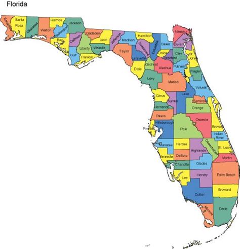 Florida PowerPoint Map - Counties