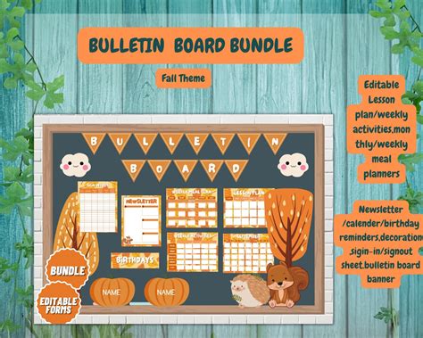 Fall Theme Bulletin Board / Color Fall Classroom Decor / Editable ...