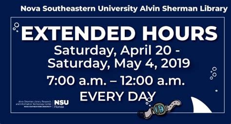 Alvin Sherman Library Extended Hours – NSU SharkFINS