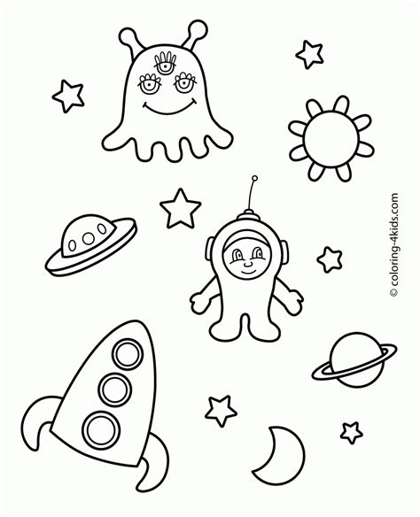 Cute Space Coloring Pages Coloring Pages