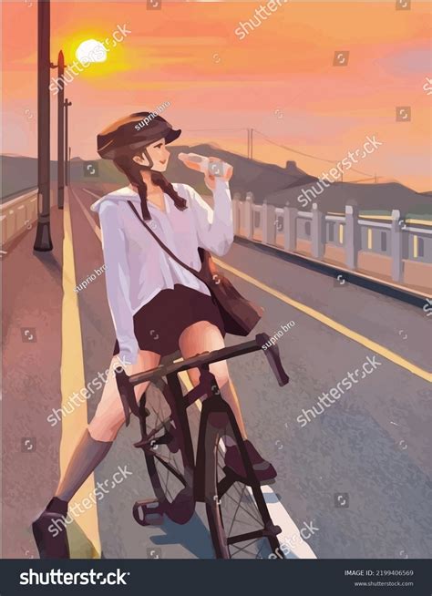 Anime Girl Digital Art Illustration Stock Illustration 2199406569 ...