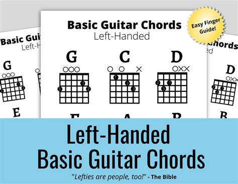 Left Handed Guitar Chords Sheet, Beginner Guitar Chords for Lefties ...