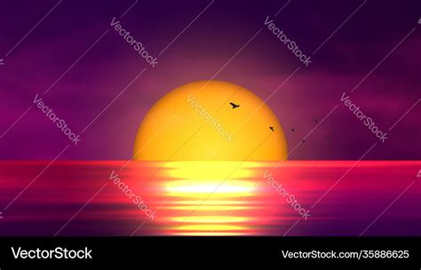 Colorful sunset over ocean Royalty Free Vector Image