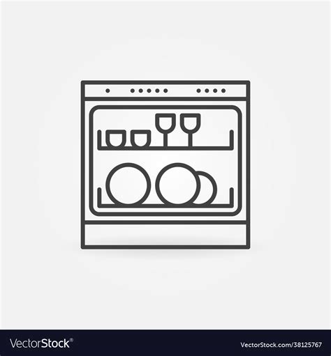 Dishwasher thin line concept icon or symbol Vector Image