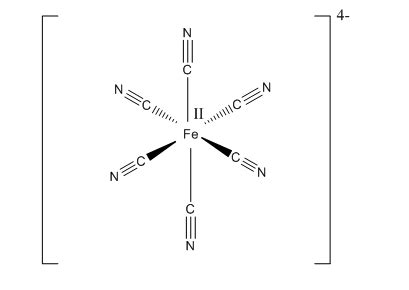 Explain structure of ferrocyanide ion? Explain the coordinating bonding ...