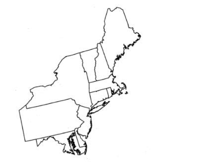 Blank Map Of Northeast United States - Tourist Map Of English