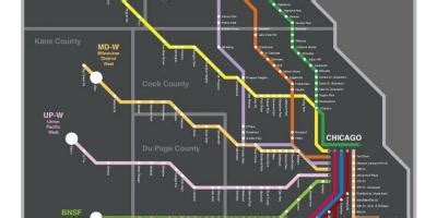 Metra train map - Metra Chicago map (United States of America)