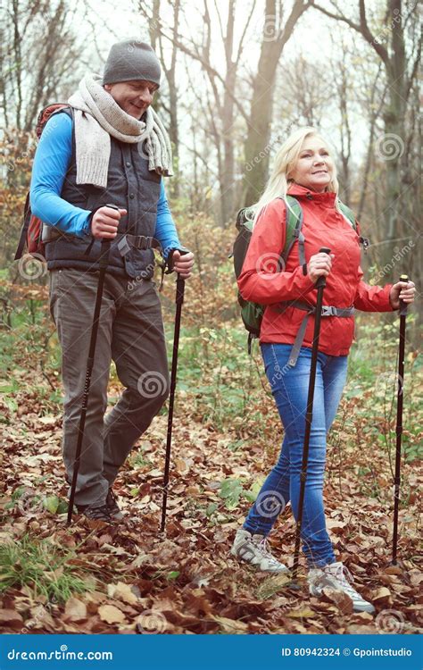 Hiking during the autumn stock photo. Image of adult - 80942324