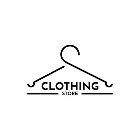 clothing store logo design with hanger, vector illustration | Shop logo ...