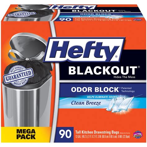 Hefty 90-Pack 13-Gallon Clean Breeze Black Outdoor Plastic Kitchen ...