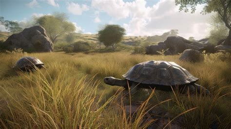 Premium AI Image | Galapagos tortoise habitat showcases the natural ...