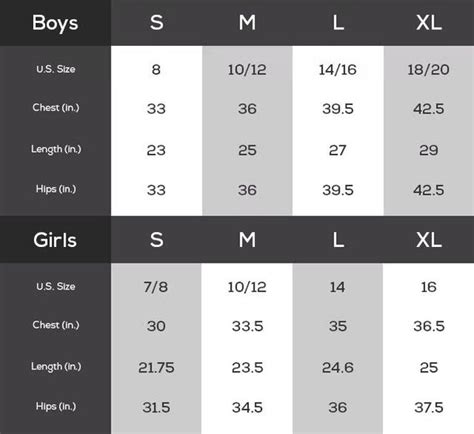 Youth Basketball Size Chart – Jersey Universe